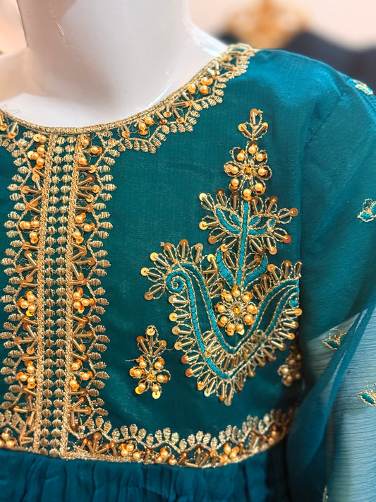 Zinc Green Chunri Frock