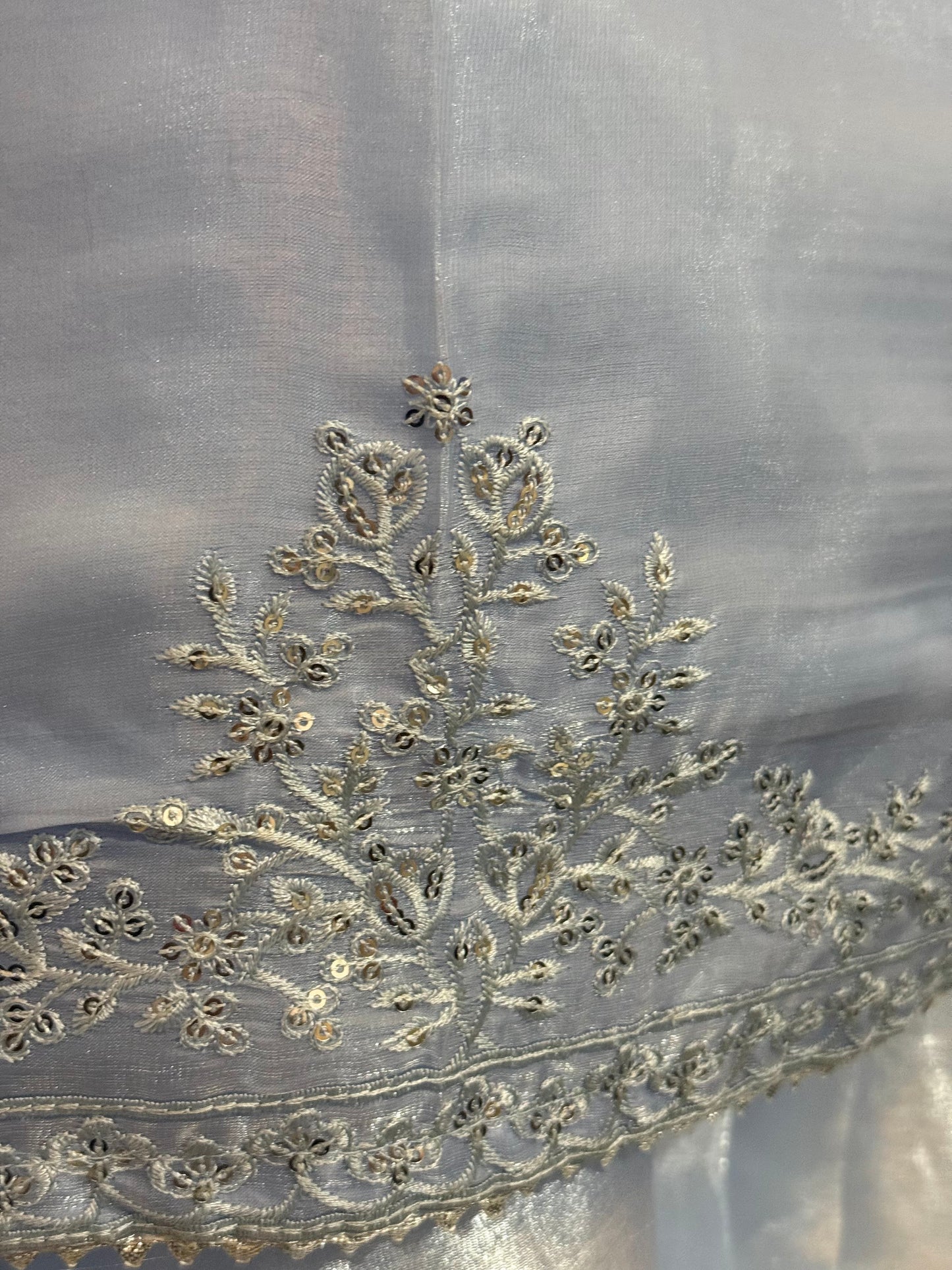 Ice Blue Moon Silk Shalwar Kameez