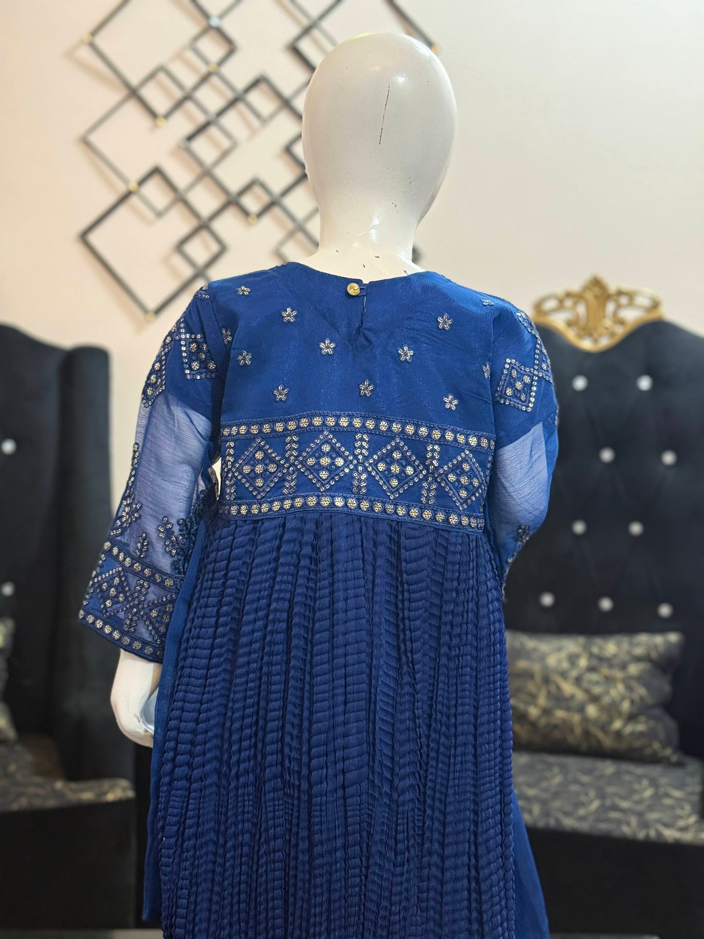 Royal Blue Chunri Frock