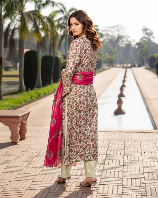 Munira Designers - Floral Green & Pink