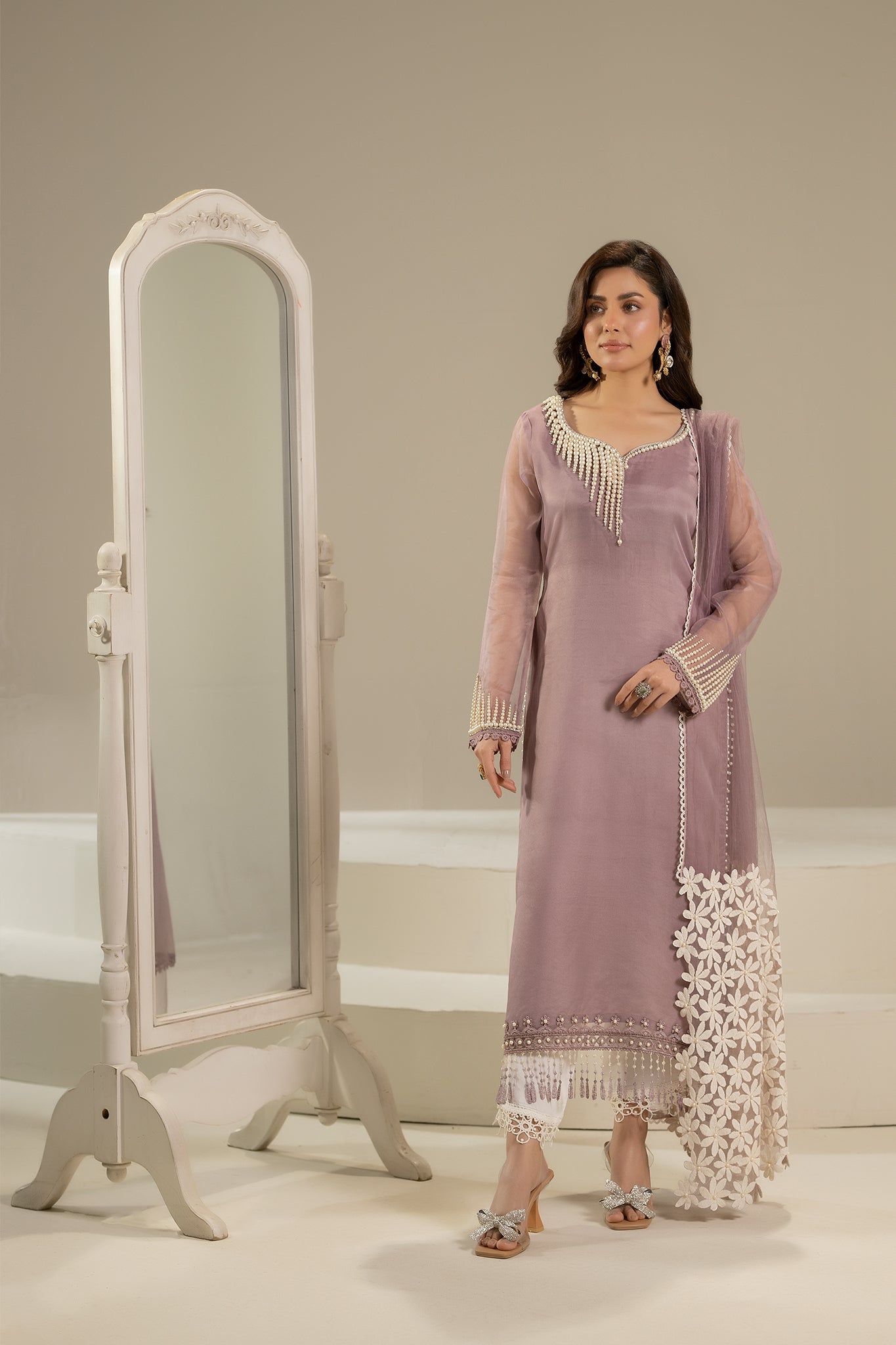 Khuda Baksh - Lilac with Pearls