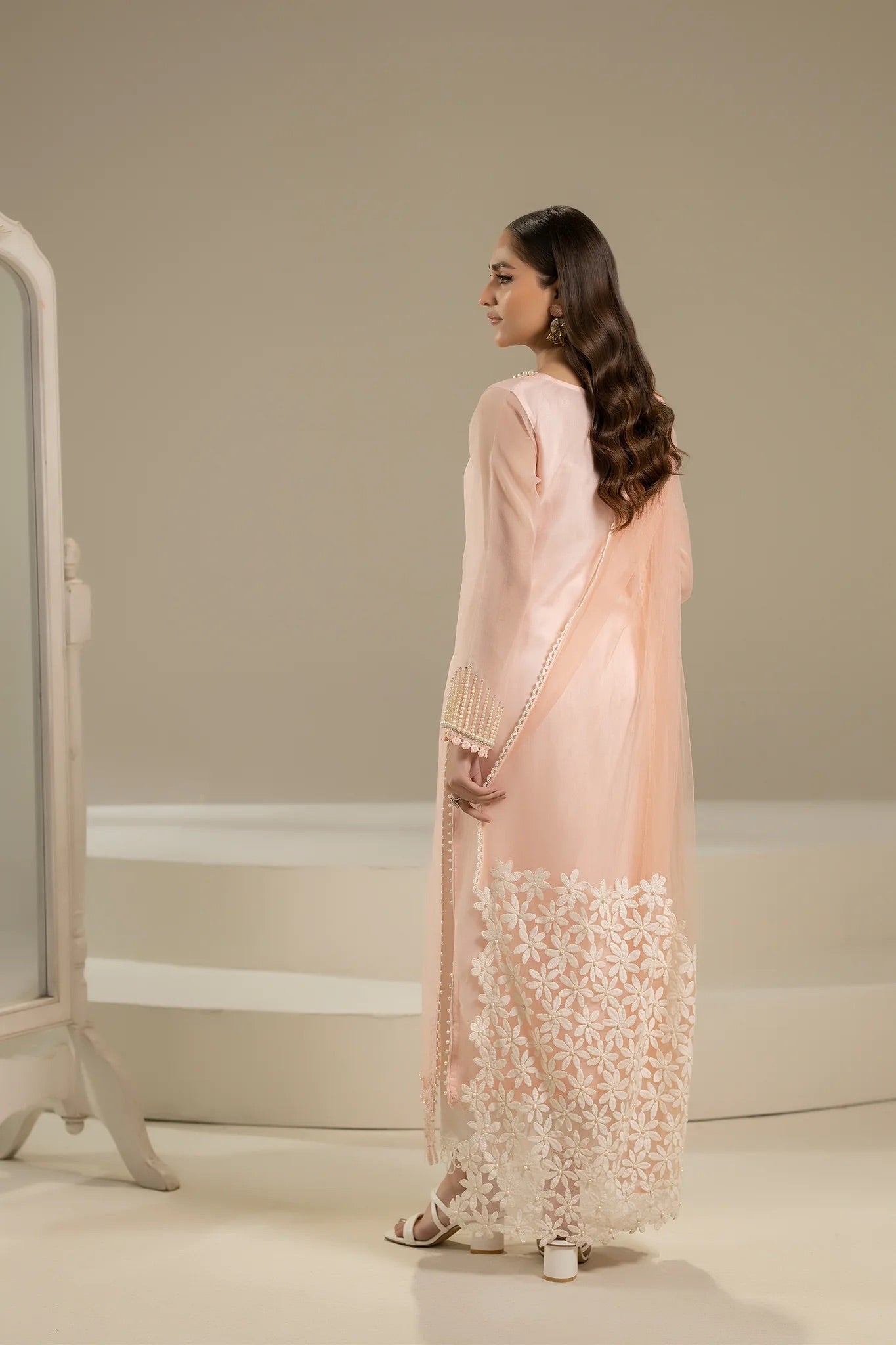 Khuda Baksh - Peach with Pearls
