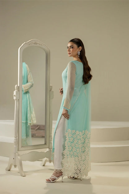 Khuda Baksh - Cyan with Pearls