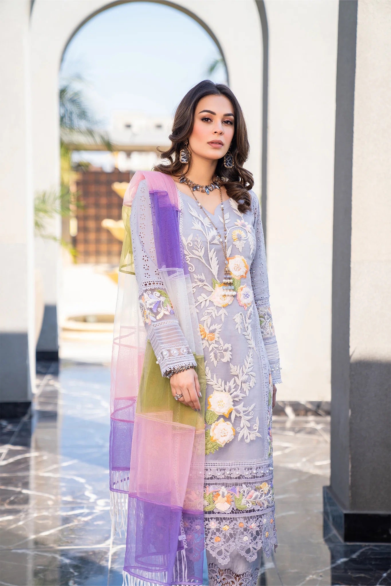 Khuda Baksh - Grey with Thread work