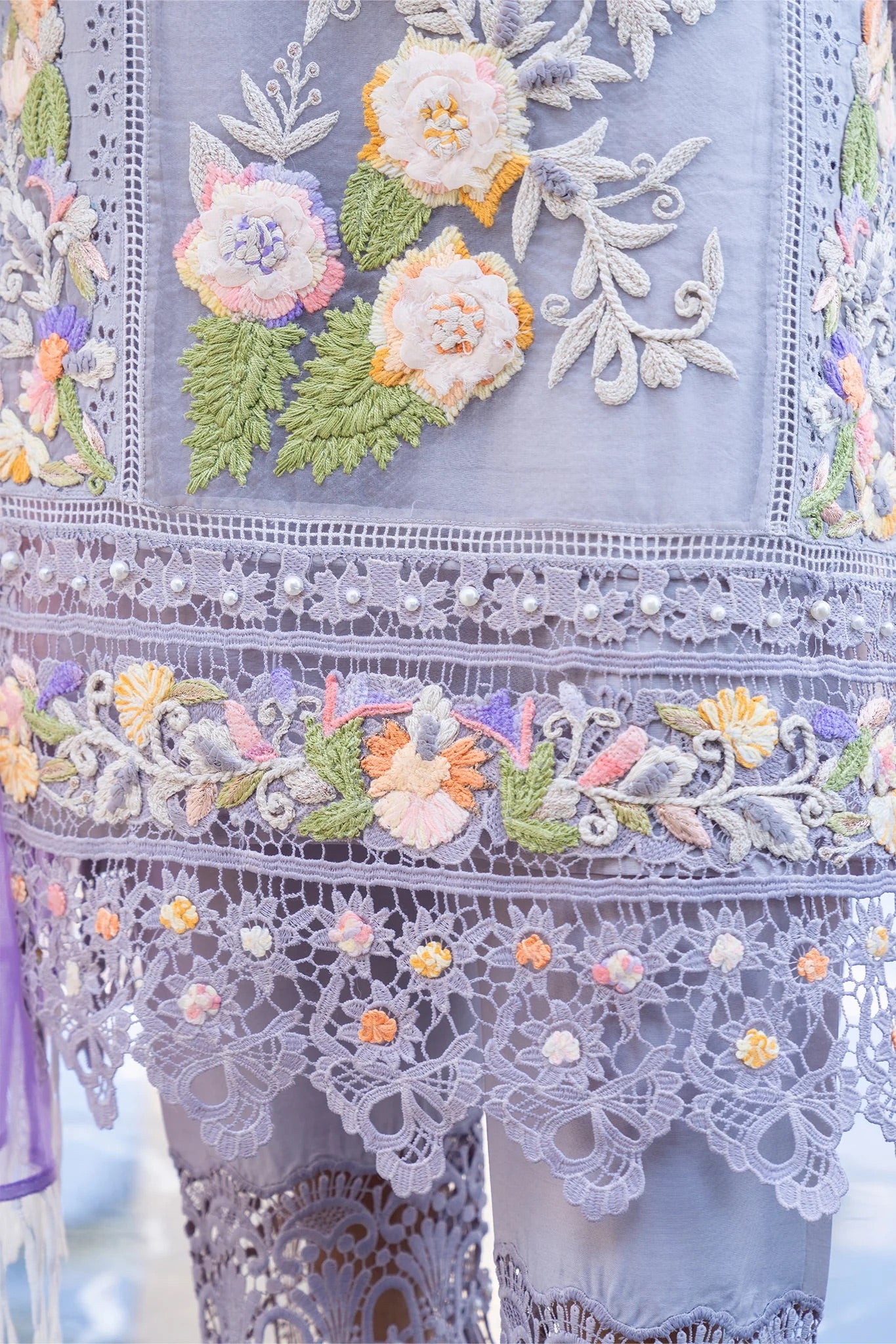Khuda Baksh - Grey with Thread work