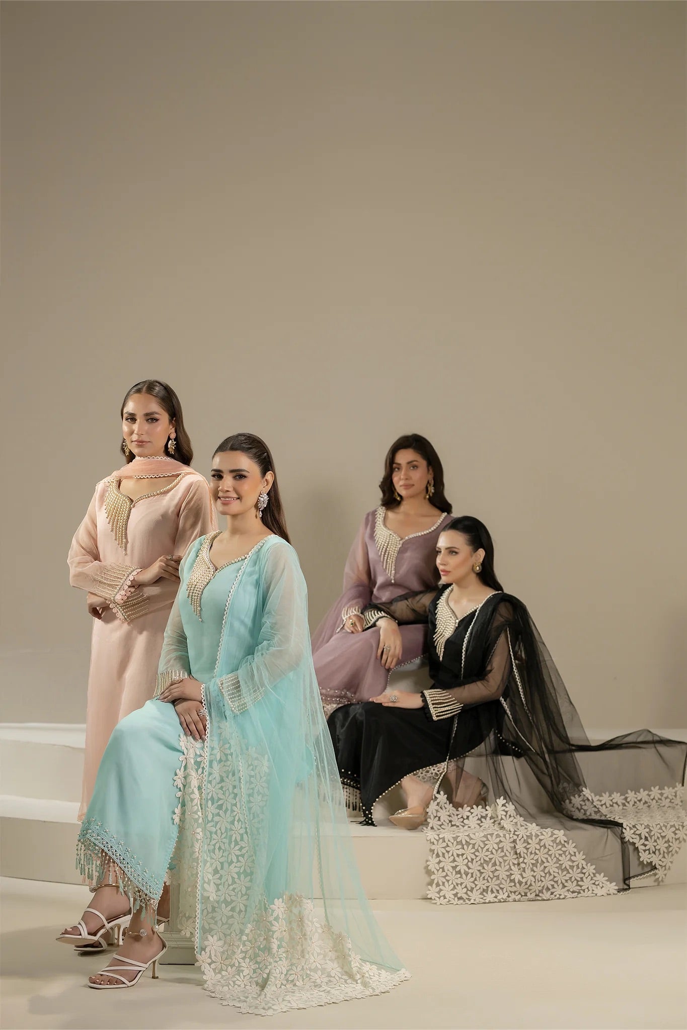 Khuda Baksh - Peach with Pearls