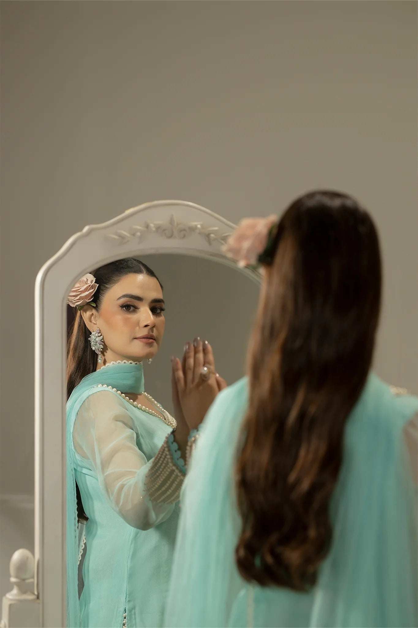 Khuda Baksh - Cyan with Pearls