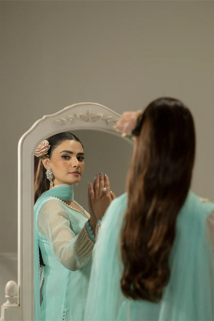 Khuda Baksh - Cyan with Pearls