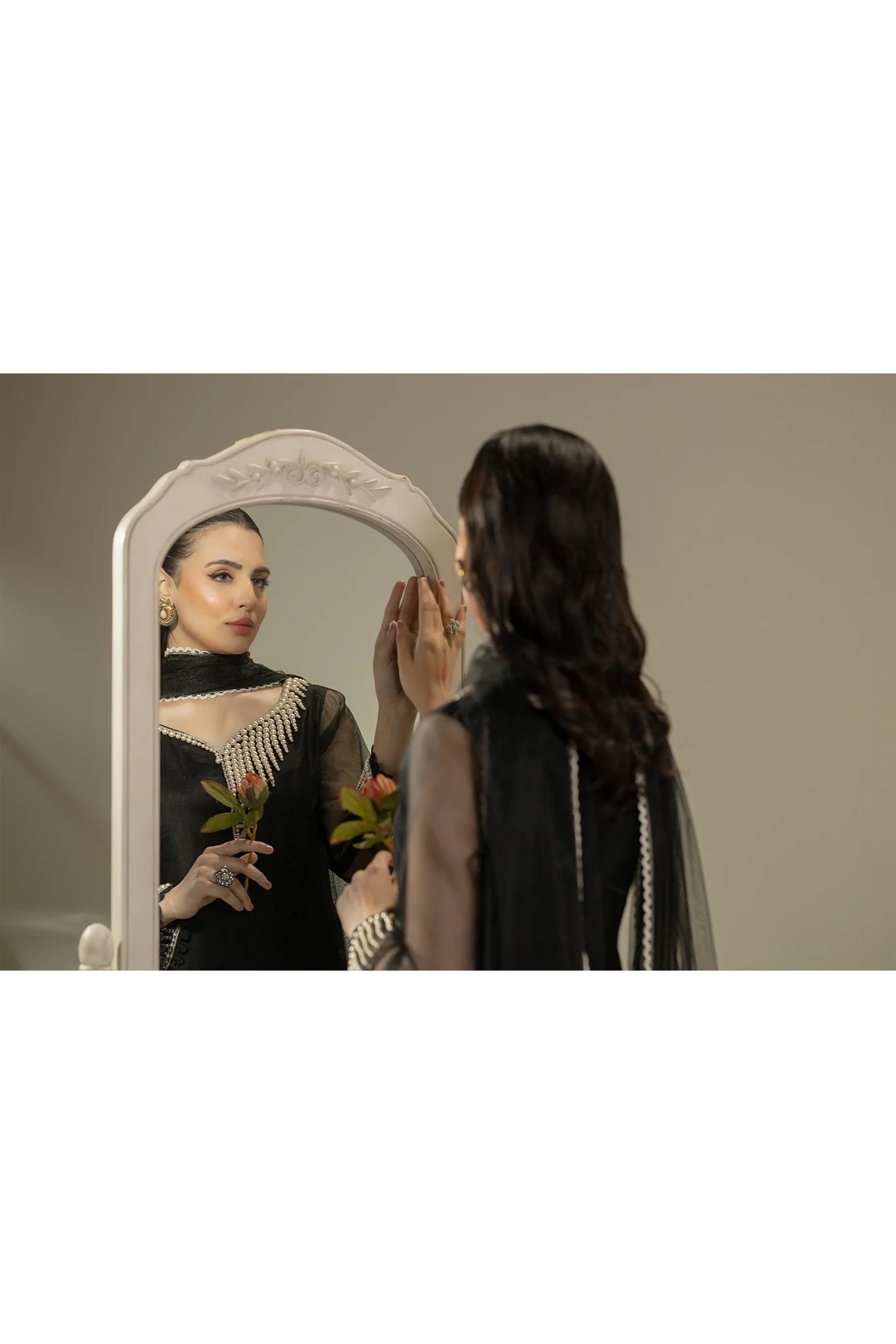 Khuda Baksh - Black with Pearls