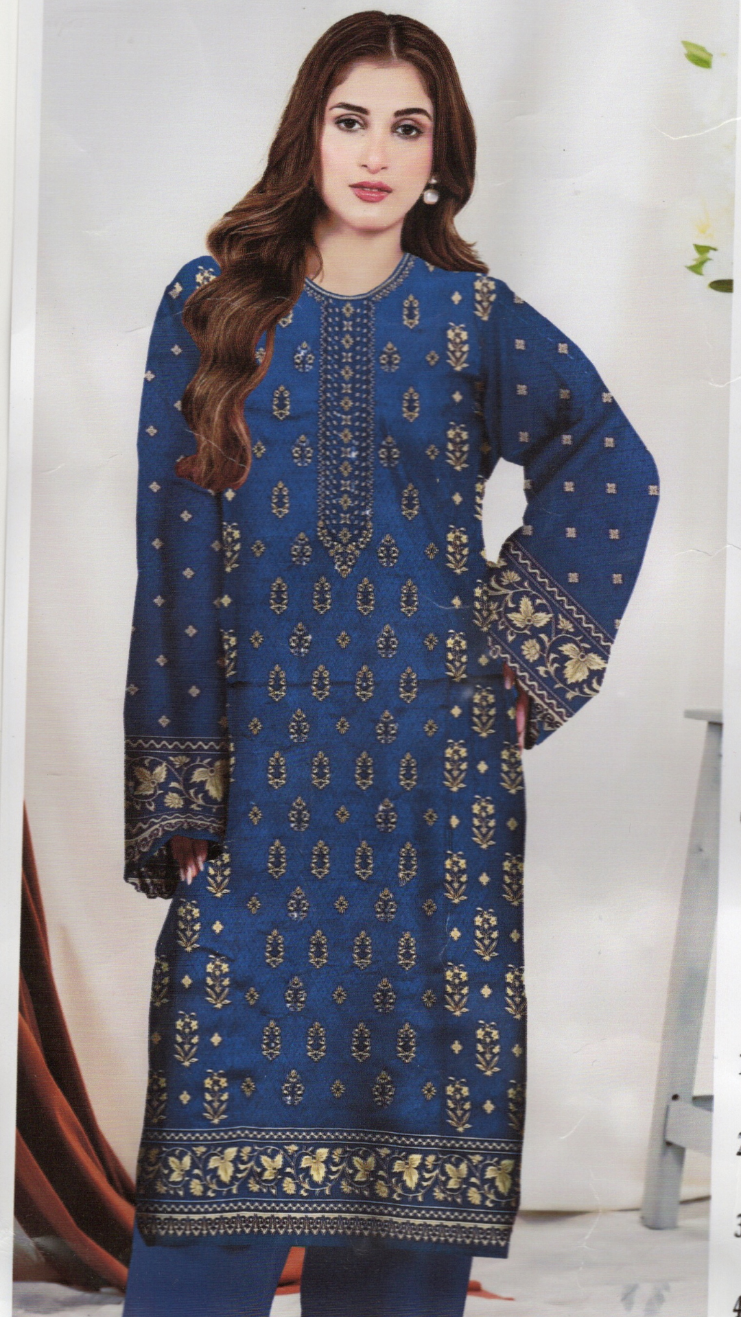 Blue with Clay Linen Dress