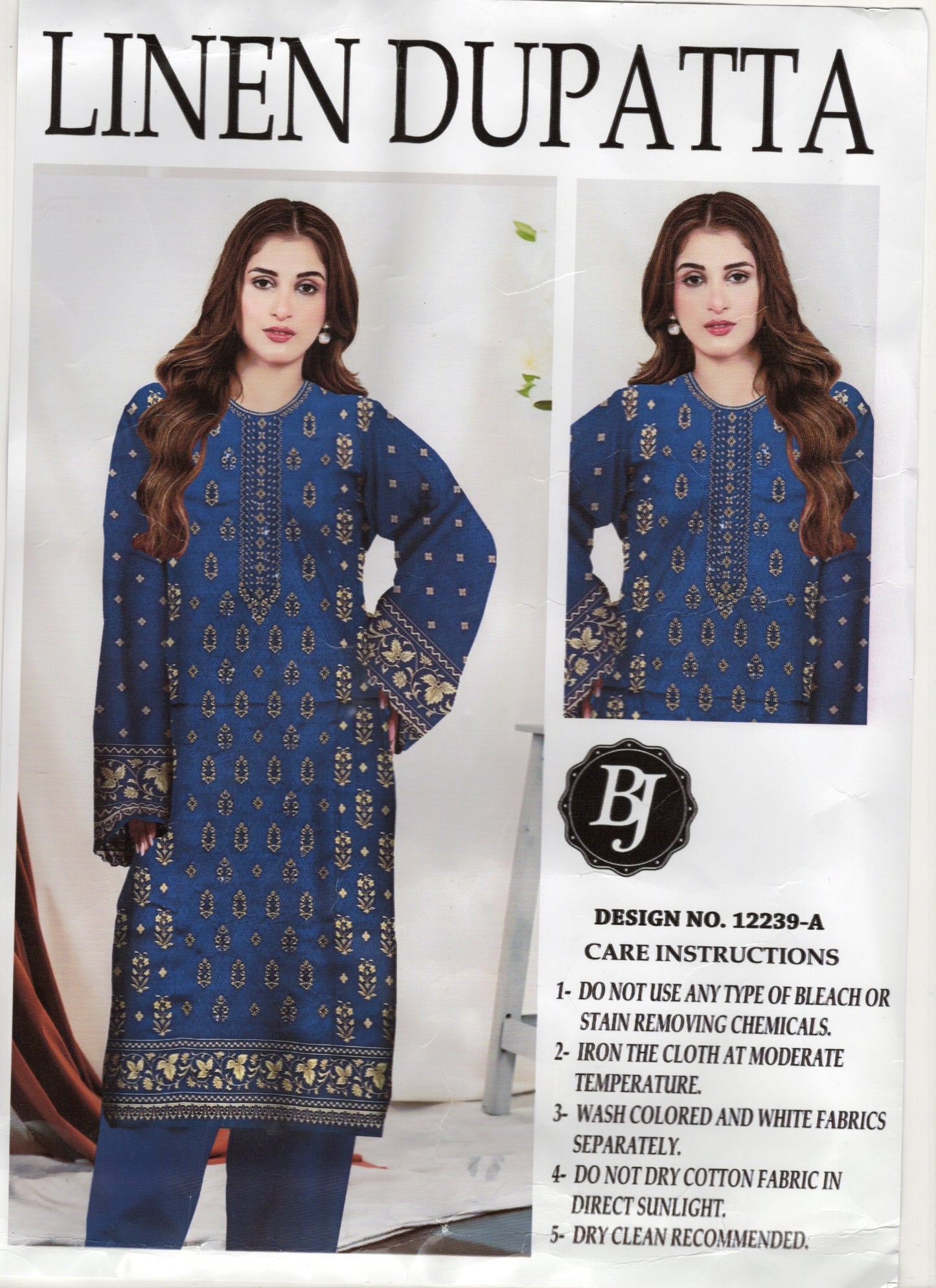 Blue with Clay Linen Dress