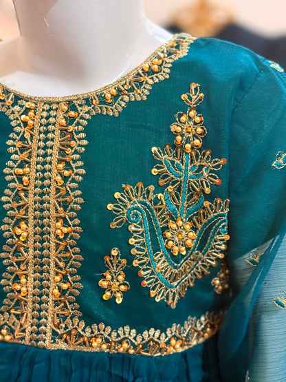 Zinc Green Chunri Frock