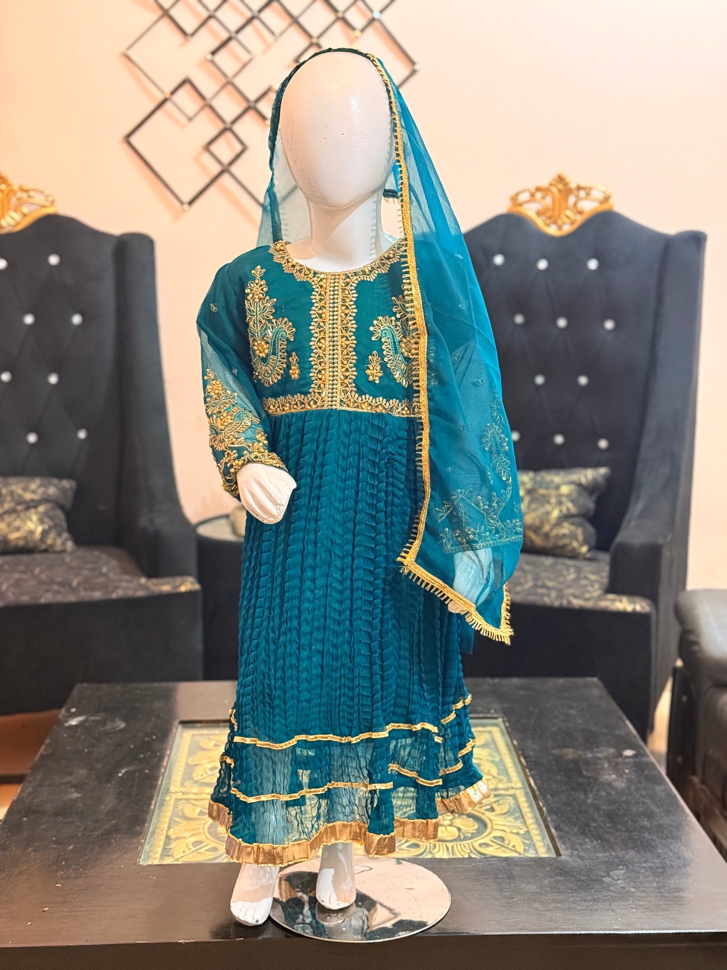 Zinc Green Chunri Frock