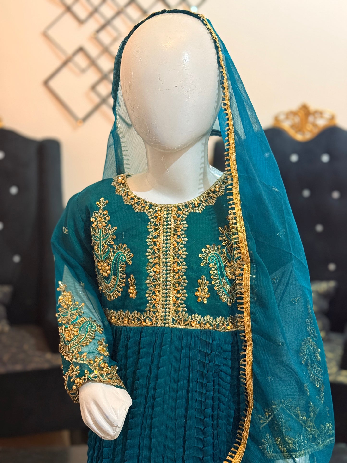 Zinc Green Chunri Frock