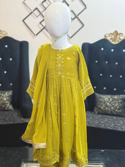 Dew Green Chiffon Frock