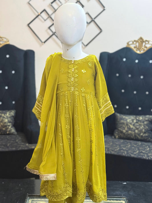 Dew Green Chiffon Frock