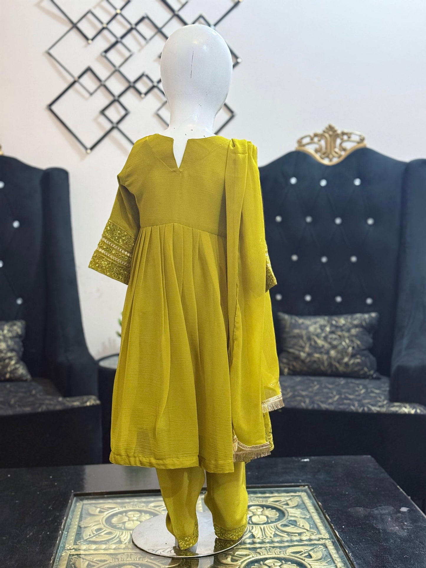 Dew Green Chiffon Frock
