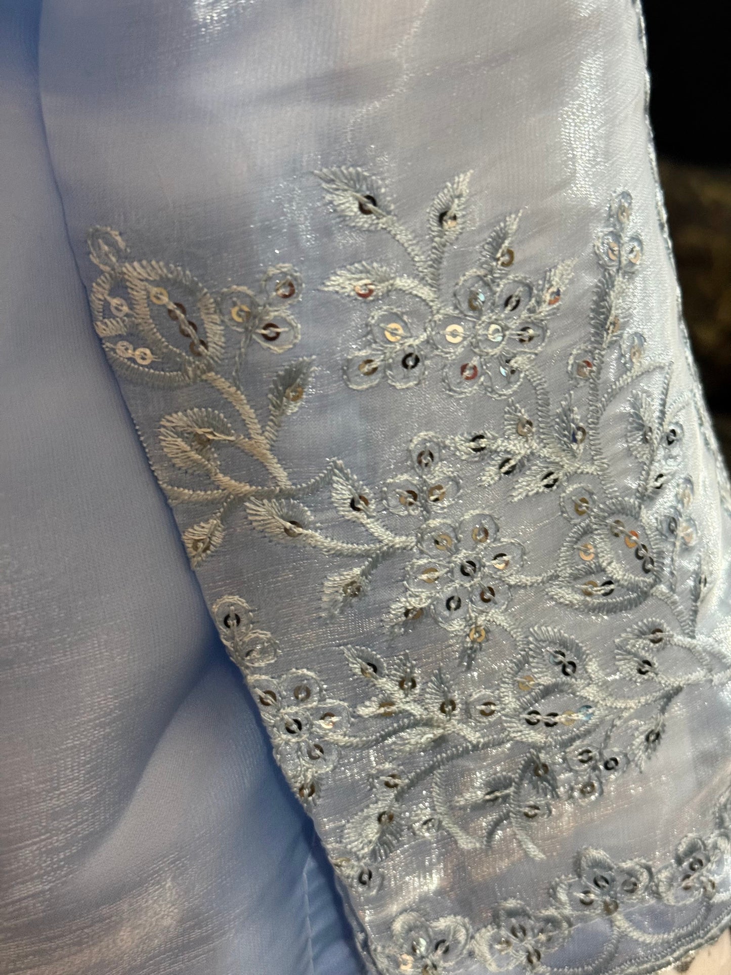 Ice Blue Moon Silk Shalwar Kameez