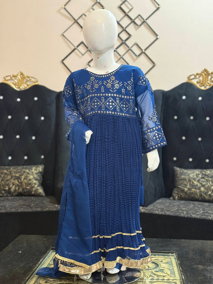 Royal Blue Chunri Frock