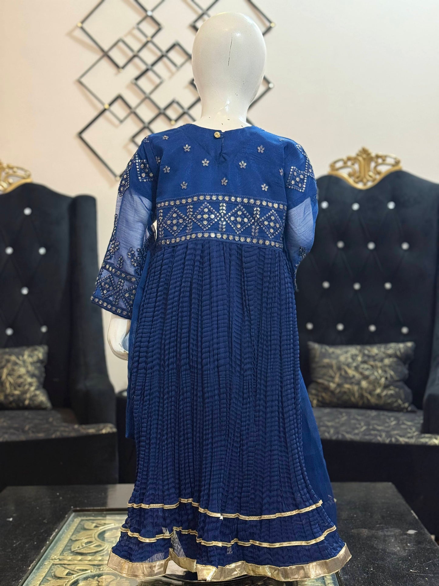 Royal Blue Chunri Frock