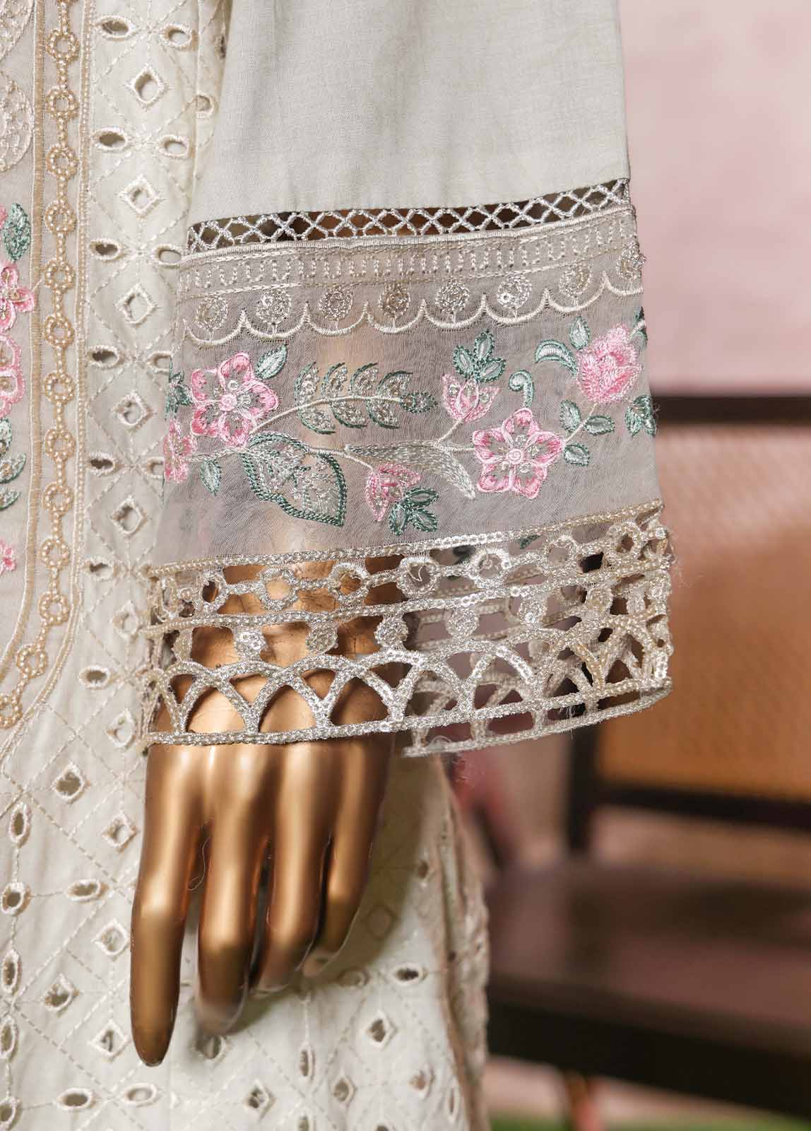 Beige or Pastel Green with Golden Lining