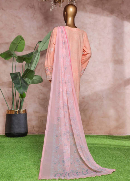 Bin Saeed - Coral Peach with Pink or Peach Dupatta