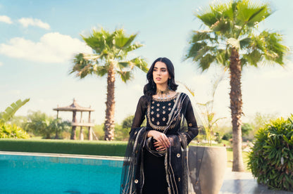 Khuda Baksh - Black with full Gotti Work