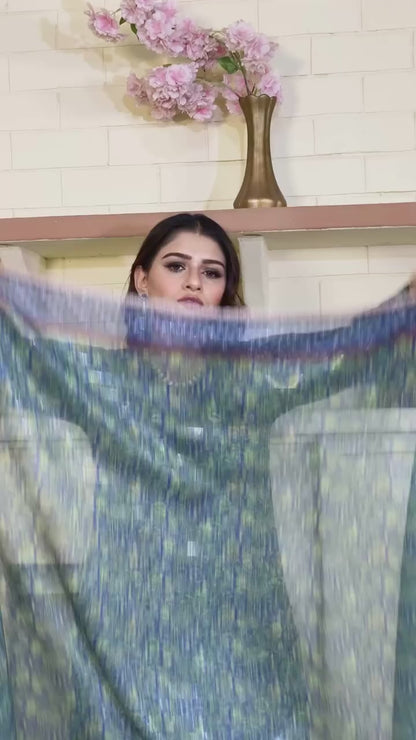 Munira Designers - Blue Green Peacock Design